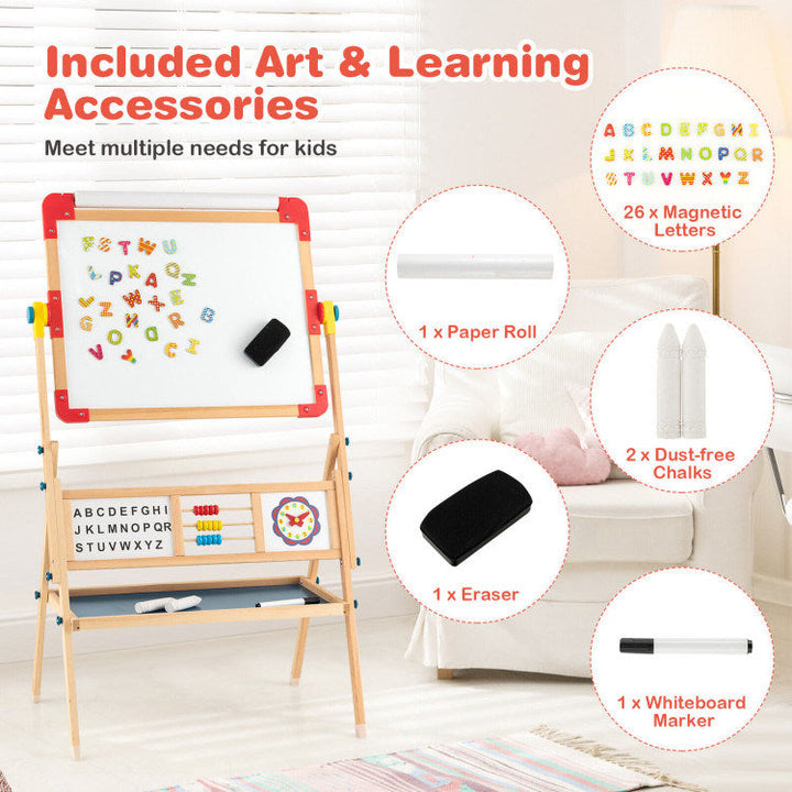 3-in-1 Wooden Art Easel for Kids with Drawing Paper Roll Image 8