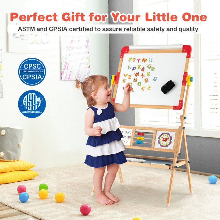 3-in-1 Wooden Art Easel for Kids with Drawing Paper Roll Image 10