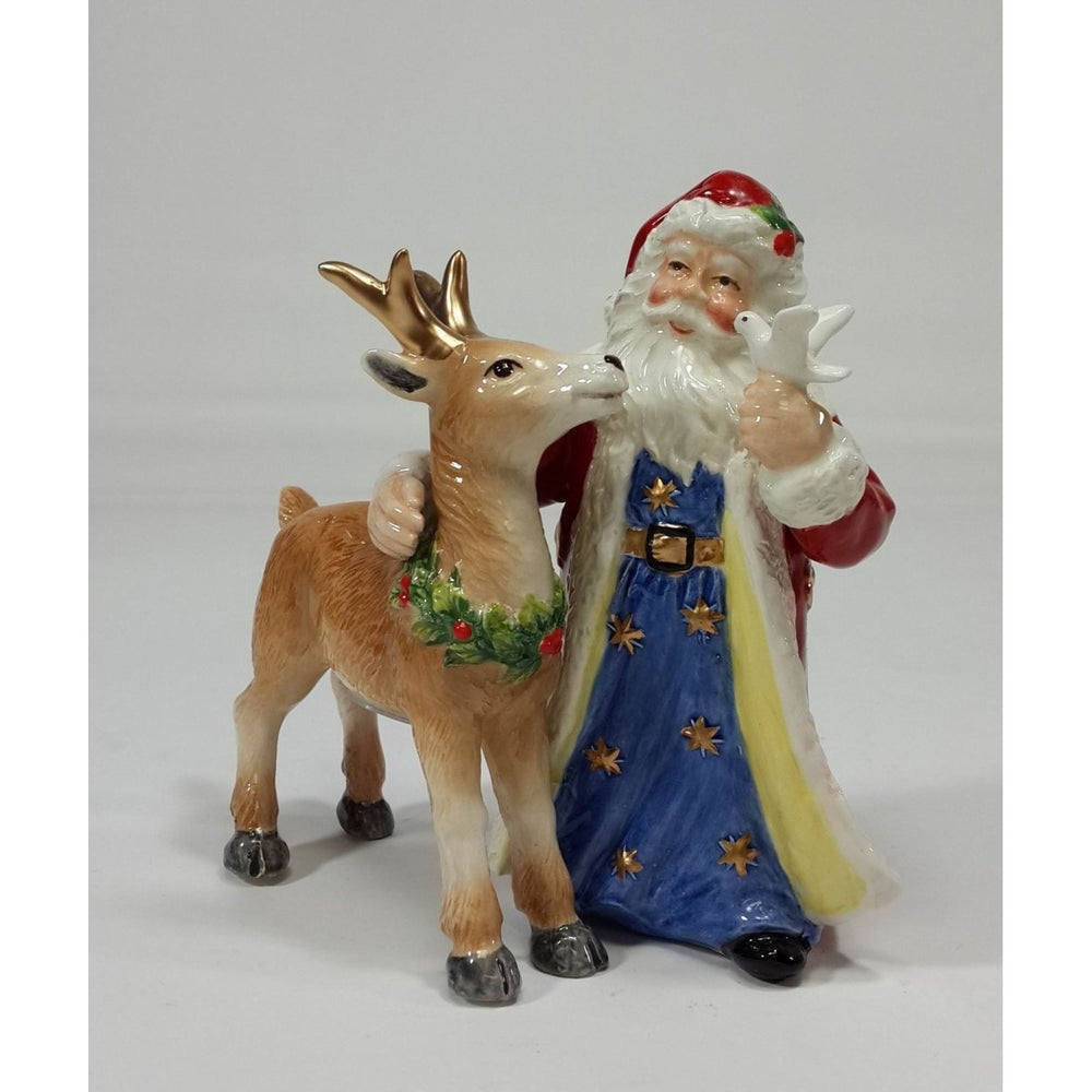 Ceramic Santa And Deer Salt And Pepper Shakers Christmas Gift Set Image 2