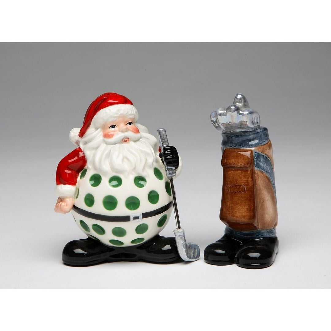 Ceramic Christmas Golf Santa Salt and Pepper Shakers Holiday Gift Image 3