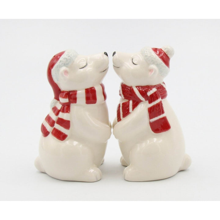 Ceramic Christmas Polar Bear Salt Pepper Shakers Image 2