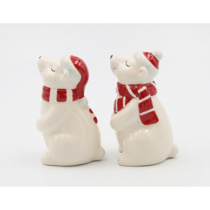 Ceramic Christmas Polar Bear Salt Pepper Shakers Image 4