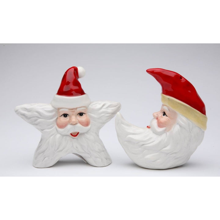 Ceramic Christmas Star Moon Santa Salt Pepper Shakers Home Gift Image 3