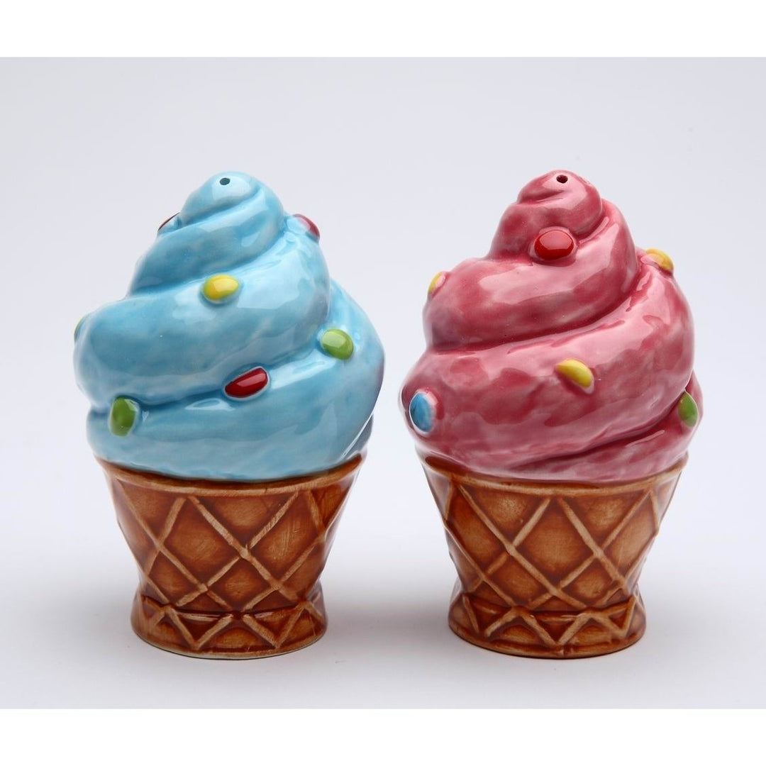 Ceramic Ice Cream Salt and Pepper Shakers Hand Painted Image 3