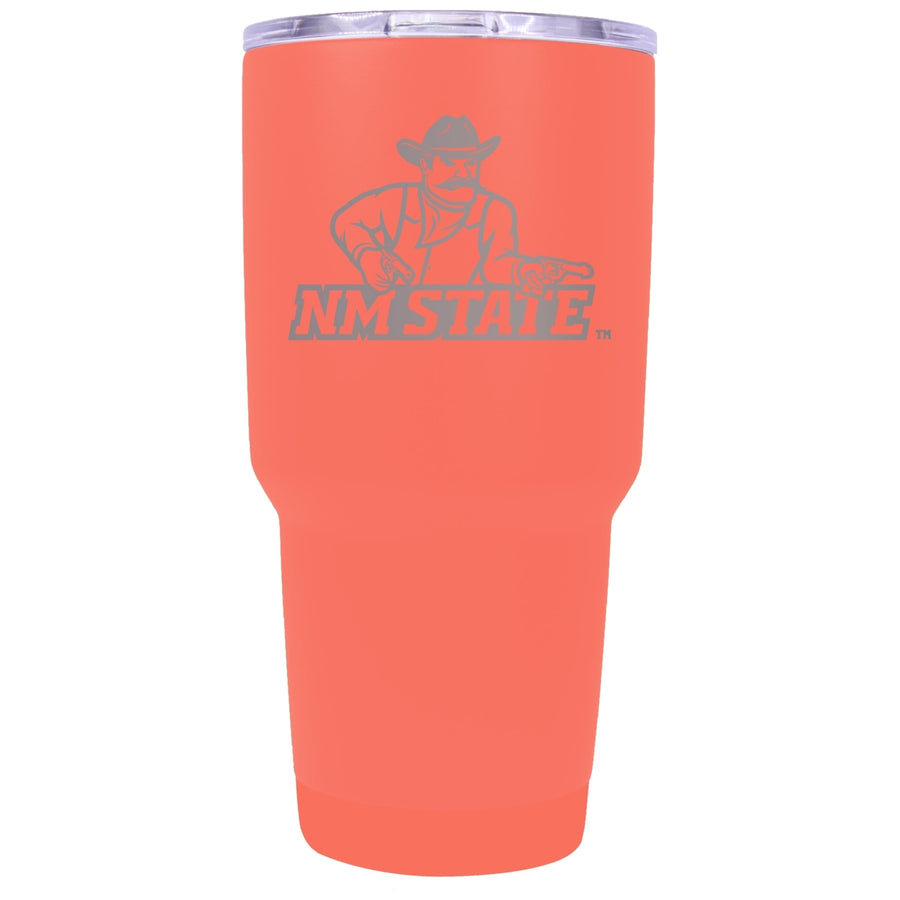 Mexico State University Pistol Pete 24 oz Laser Engraved Stainless Steel Insulated Tumbler - Choose Your Color. Image 1