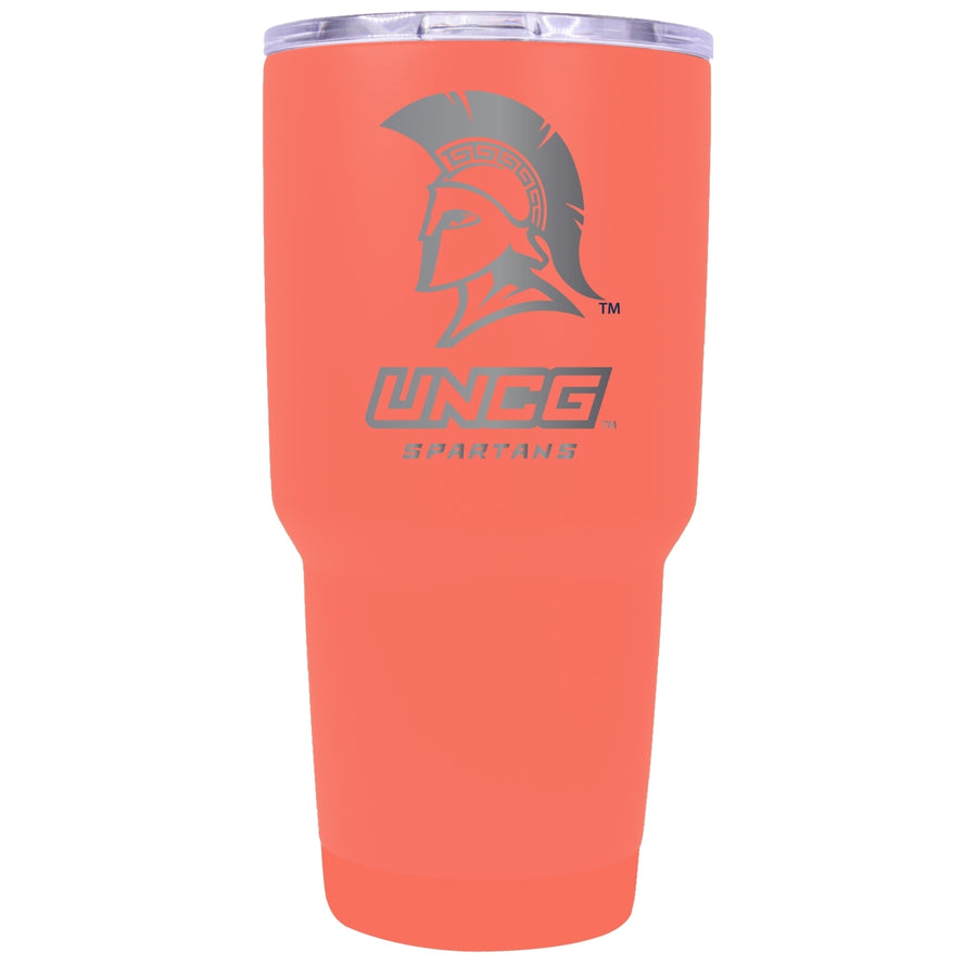 North Carolina Greensboro Spartans 24 oz Laser Engraved Stainless Steel Insulated Tumbler - Choose Your Color. Image 1