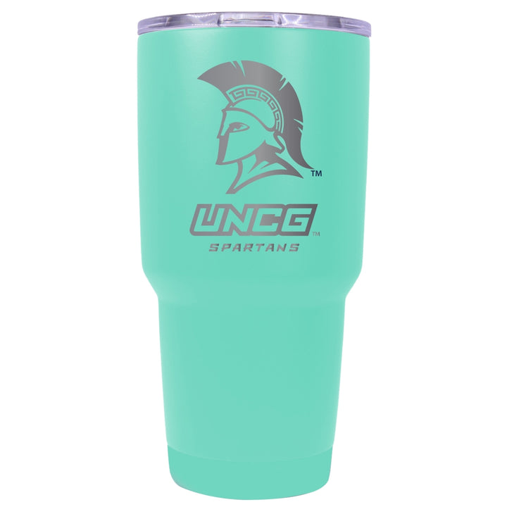 North Carolina Greensboro Spartans 24 oz Laser Engraved Stainless Steel Insulated Tumbler - Choose Your Color. Image 1