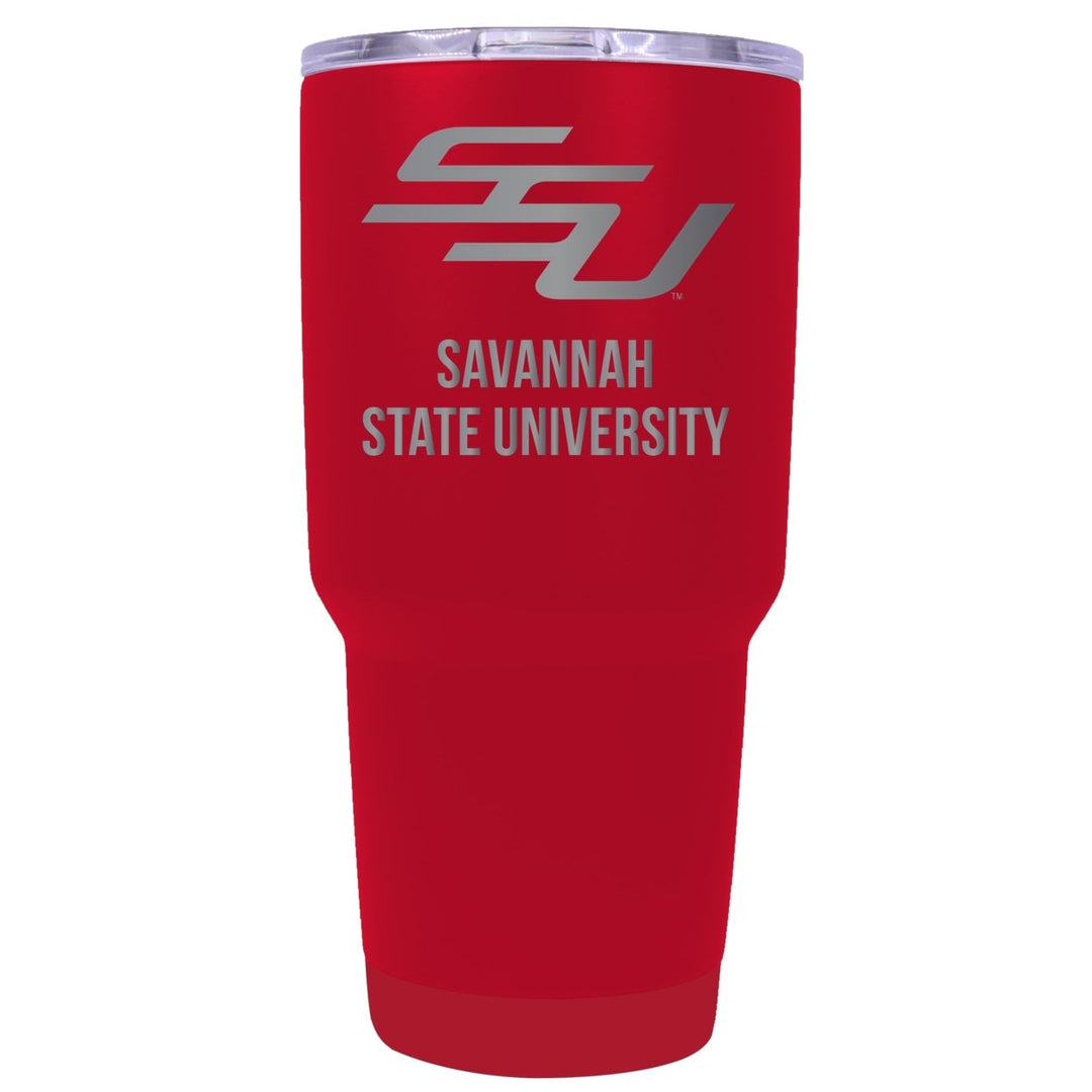 Savannah State University 24 oz Laser Engraved Stainless Steel Insulated Tumbler - Choose Your Color. Image 3