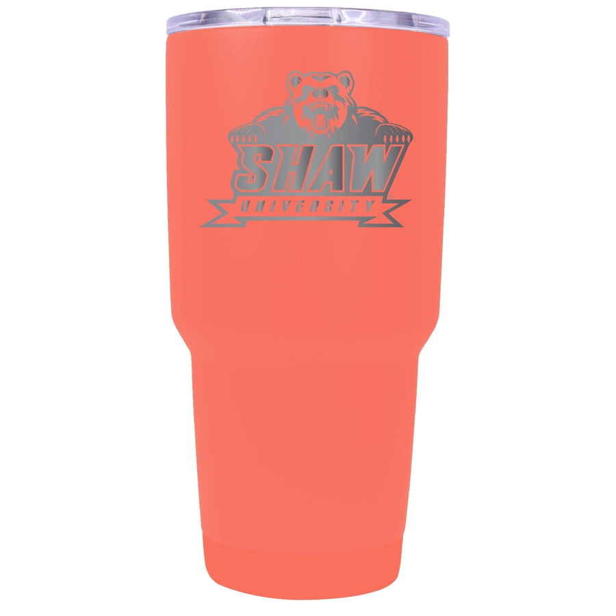 Shaw University Bears 24 oz Laser Engraved Stainless Steel Insulated Tumbler - Choose Your Color. Image 1