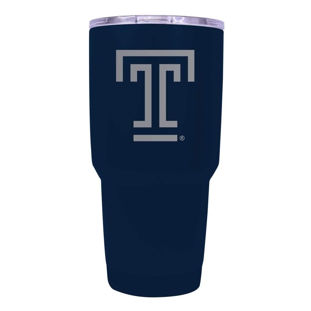 Temple University 24 oz Laser Engraved Stainless Steel Insulated Tumbler - Choose Your Color. Image 2