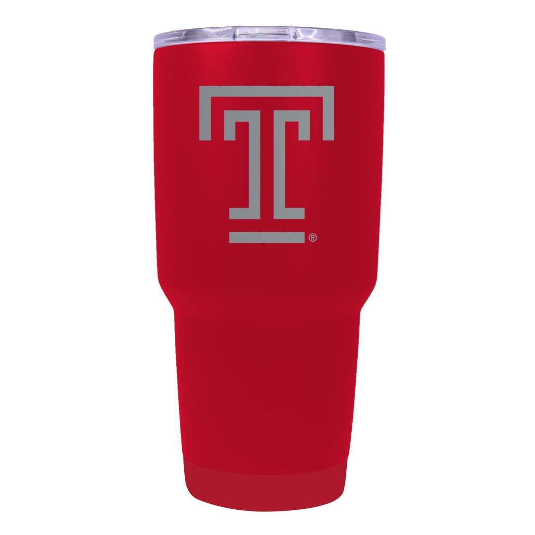 Temple University 24 oz Laser Engraved Stainless Steel Insulated Tumbler - Choose Your Color. Image 3