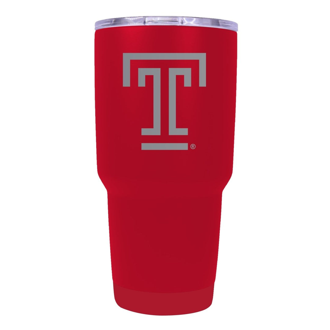 Temple University 24 oz Laser Engraved Stainless Steel Insulated Tumbler - Choose Your Color. Image 1