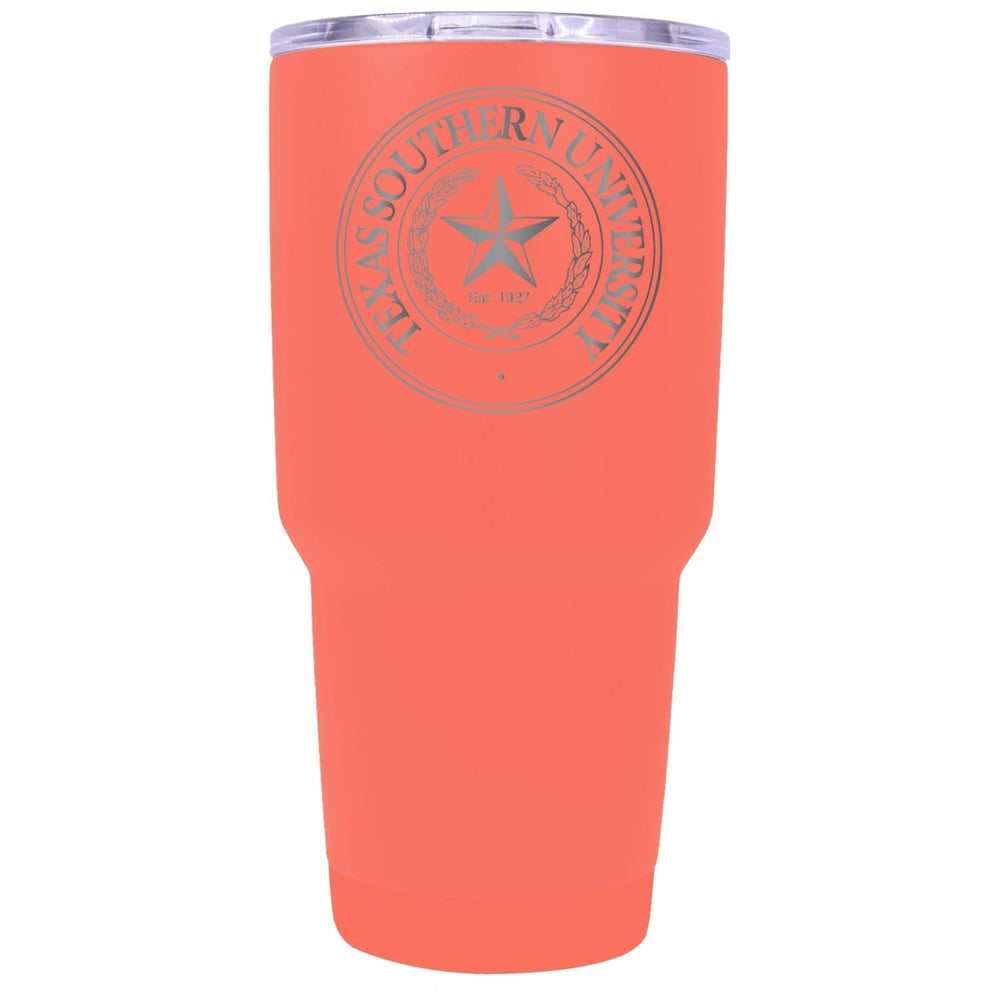 Texas Southern University 24 oz Laser Engraved Stainless Steel Insulated Tumbler - Choose Your Color. Image 2