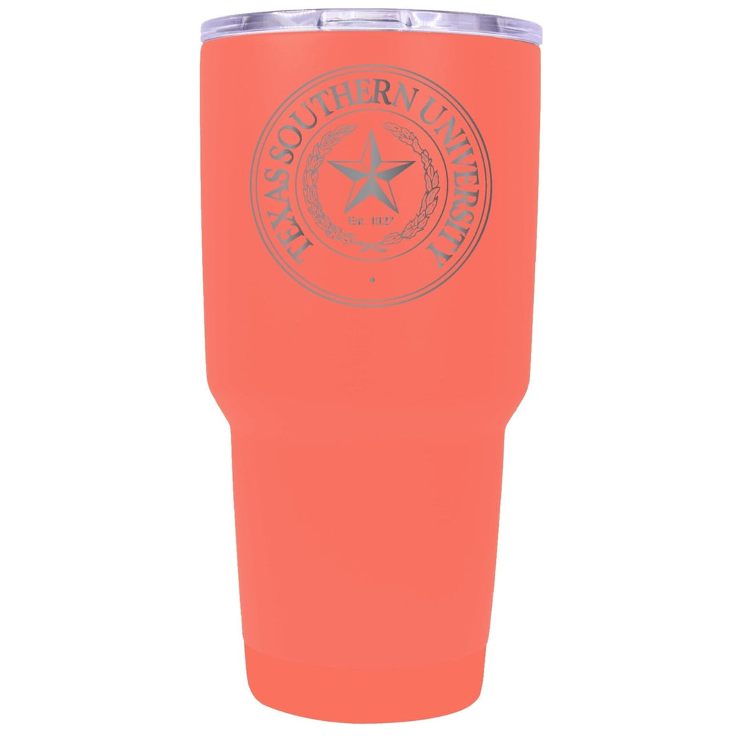 Texas Southern University 24 oz Laser Engraved Stainless Steel Insulated Tumbler - Choose Your Color. Image 1