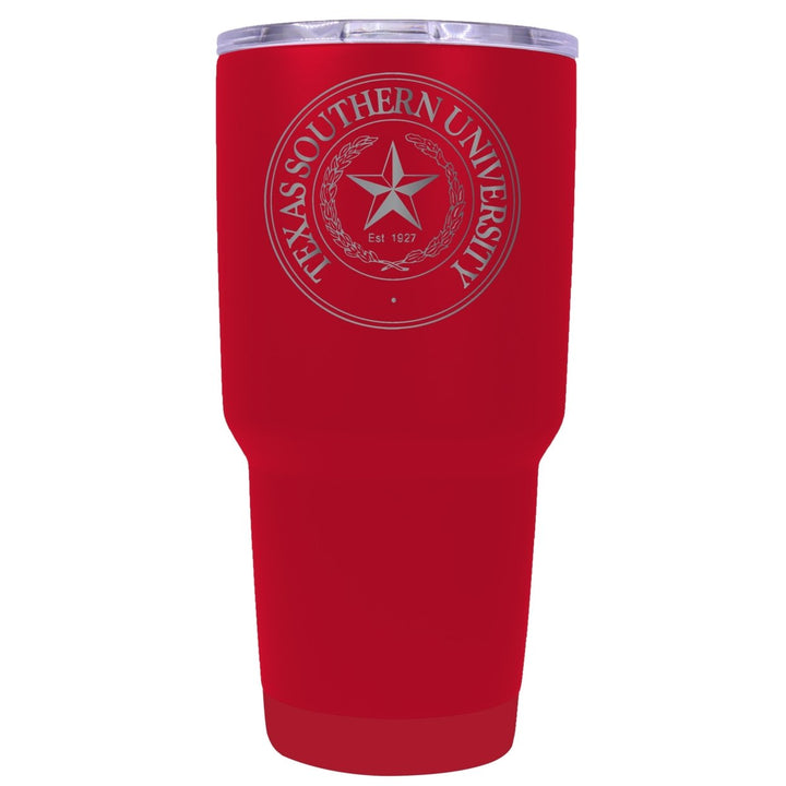 Texas Southern University 24 oz Laser Engraved Stainless Steel Insulated Tumbler - Choose Your Color. Image 3