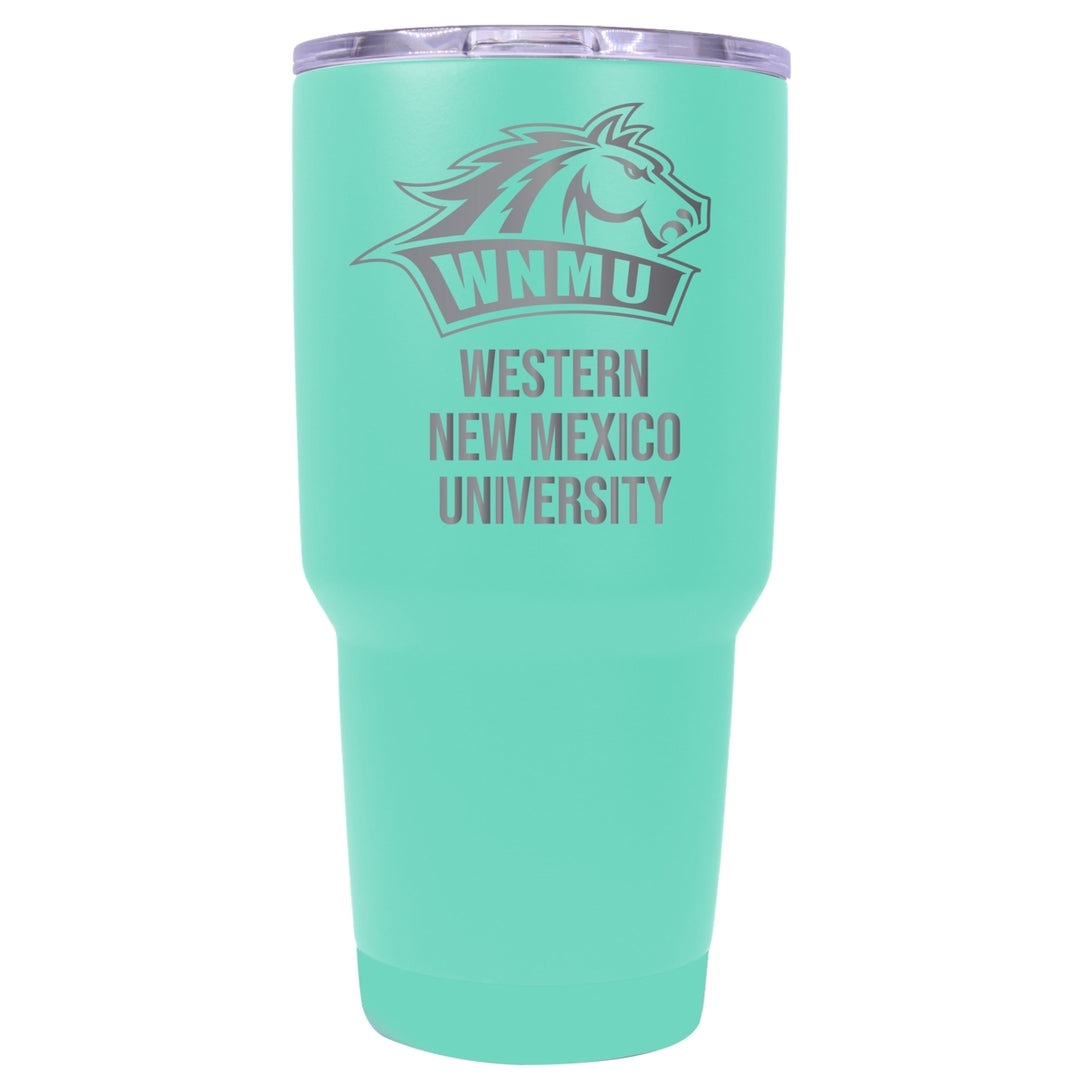 Western Mexico University 24 oz Laser Engraved Stainless Steel Insulated Tumbler - Choose Your Color. Image 4