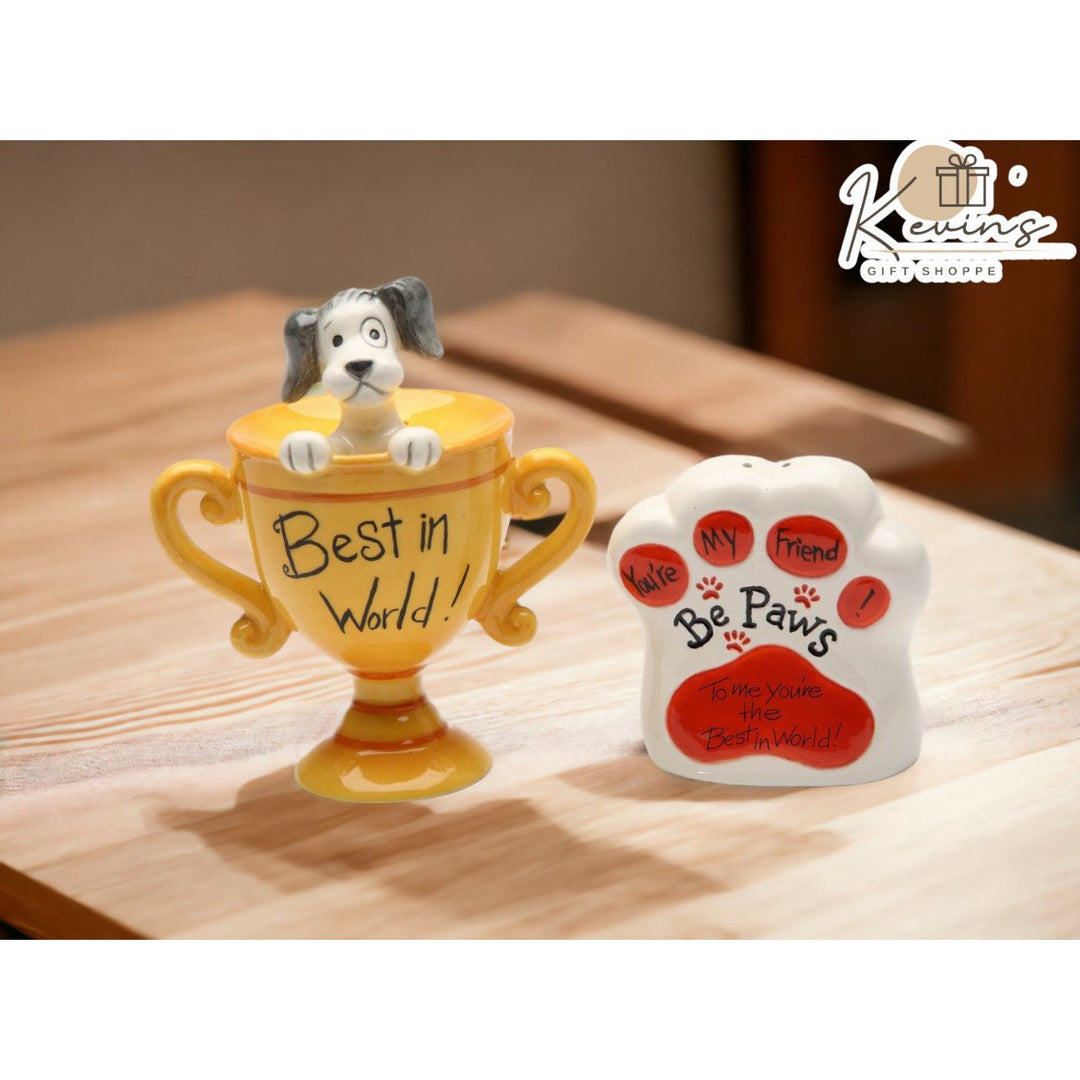 Youre The Best In The World Dog Ceramic Salt and Pepper Shakers Pet Gift Image 1