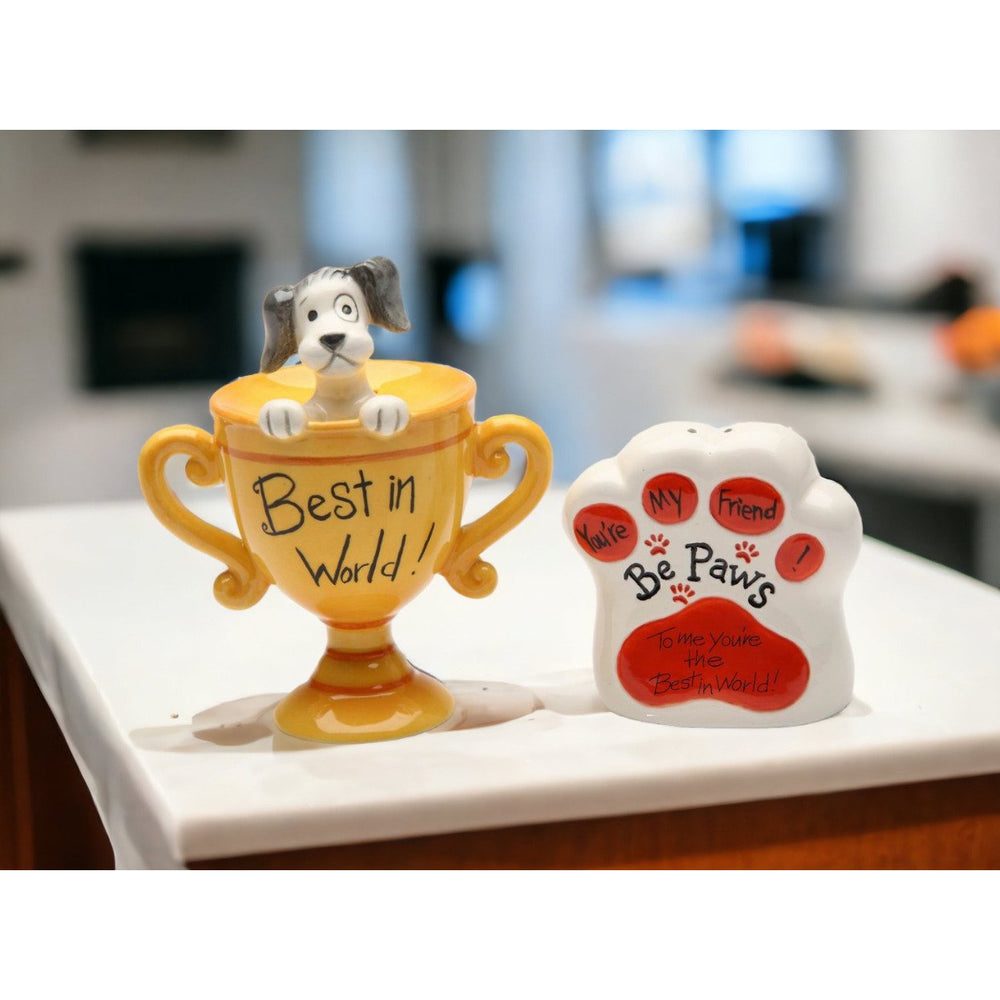 Youre The Best In The World Dog Ceramic Salt and Pepper Shakers Pet Gift Image 2