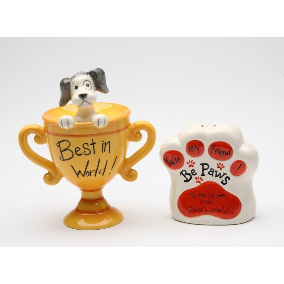 Youre The Best In The World Dog Ceramic Salt and Pepper Shakers Pet Gift Image 3