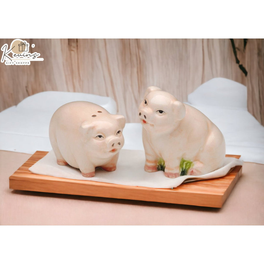 Ceramic Mini Pigs Salt Pepper Shakers 2.5in Farmhouse Gift Image 1