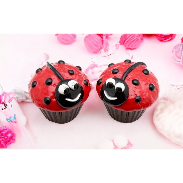 Ceramic Ladybug Cupcake Salt and Pepper Shakers Image 2