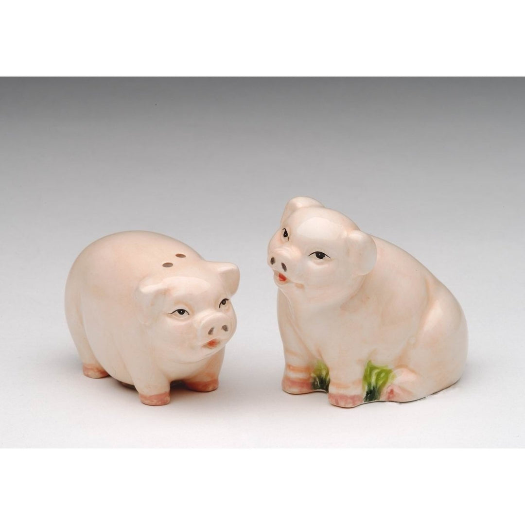 Ceramic Mini Pigs Salt Pepper Shakers 2.5in Farmhouse Gift Image 3