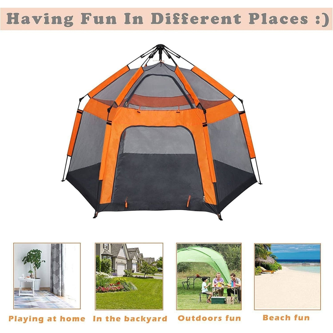 Kids Play Tent Pop Up Portable Hexagon Playhouse for Backyard Patio Indoor Outdoor Breathable Tent House Children Boys Image 4