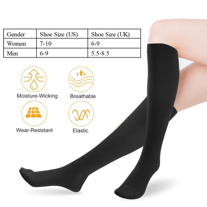 Unisex Compression Socks 15-20 mmHg Graduated Support Sports Fitness Socks Image 6