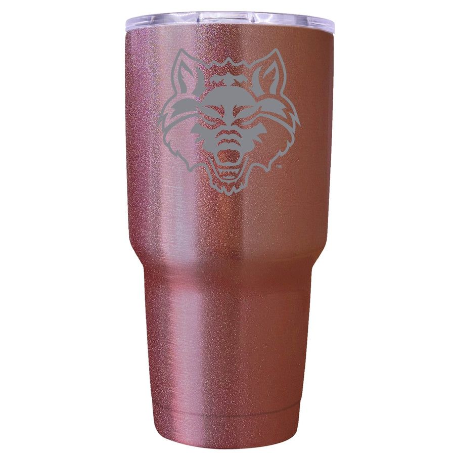 Arkansas State Premium Laser Engraved Tumbler - 24oz Stainless Steel Insulated Mug Rose Gold Image 1