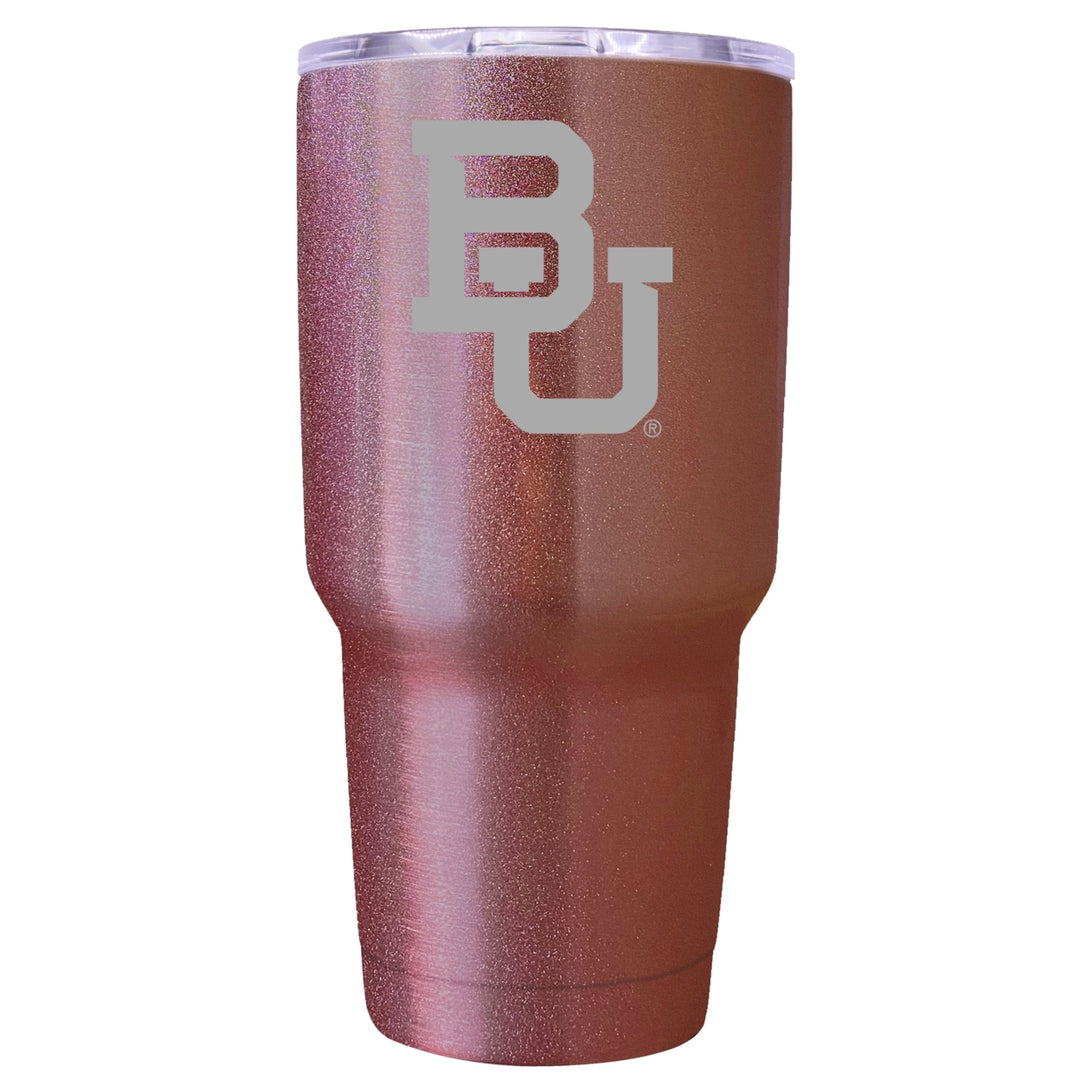 Baylor Bears Premium Laser Engraved Tumbler - 24oz Stainless Steel Insulated Mug Rose Gold Image 1