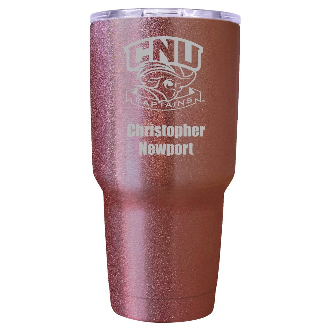 Christopher Newport Captains Premium Laser Engraved Tumbler - 24oz Stainless Steel Insulated Mug Rose Gold Image 1