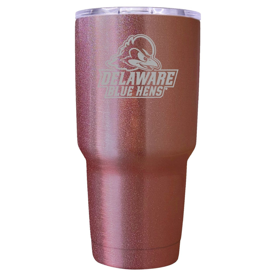 Delaware Blue Hens Premium Laser Engraved Tumbler - 24oz Stainless Steel Insulated Mug Rose Gold Image 1