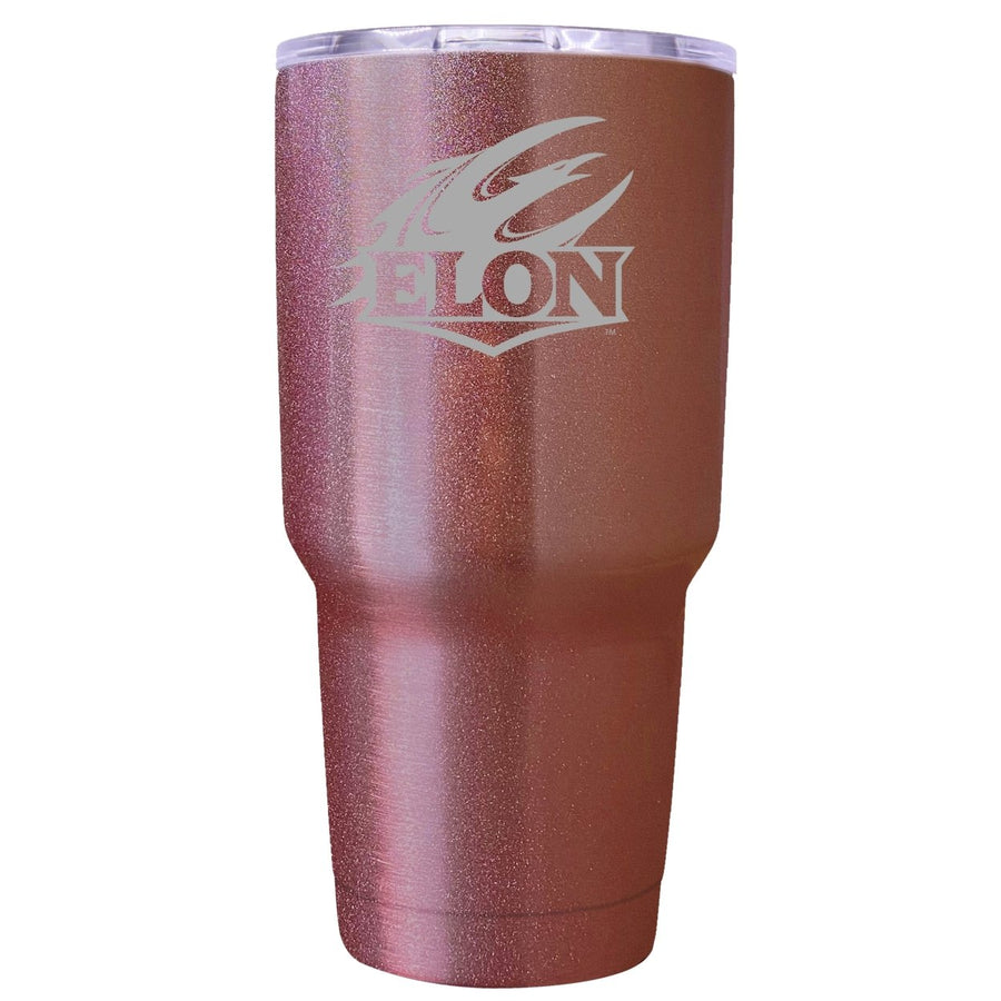Elon University Premium Laser Engraved Tumbler - 24oz Stainless Steel Insulated Mug Rose Gold Image 1