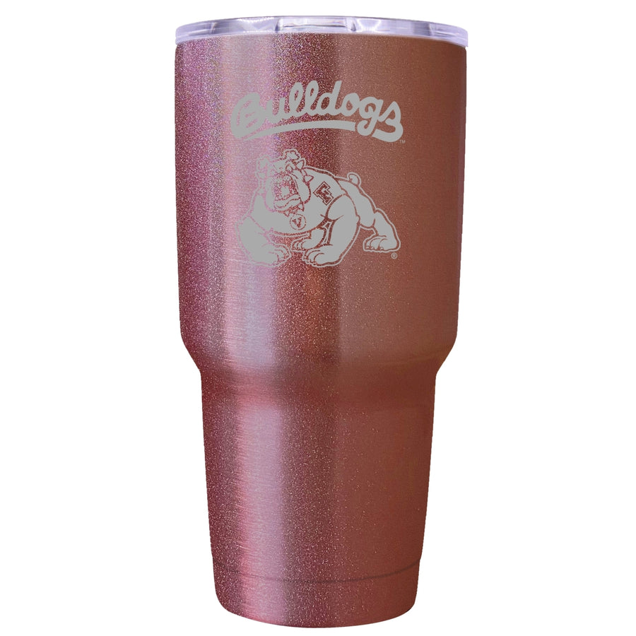 Fresno State Bulldogs Premium Laser Engraved Tumbler - 24oz Stainless Steel Insulated Mug Rose Gold Image 1