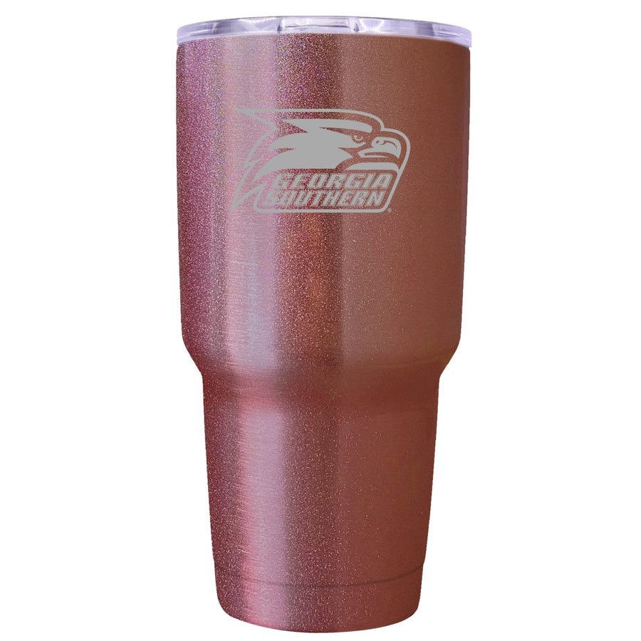 Georgia Southern Eagles Premium Laser Engraved Tumbler - 24oz Stainless Steel Insulated Mug Rose Gold Image 1