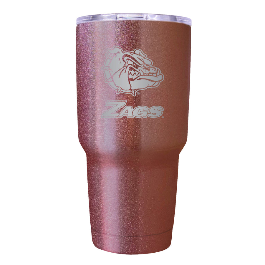 Gonzaga Bulldogs Premium Laser Engraved Tumbler - 24oz Stainless Steel Insulated Mug Rose Gold Image 1