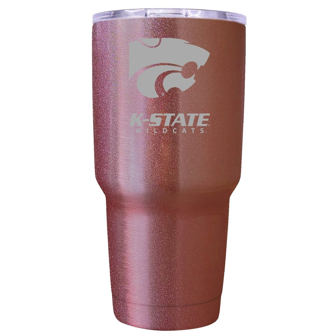 Kansas State Wildcats 24 oz Insulated Tumbler Etched - Rose Gold Image 1