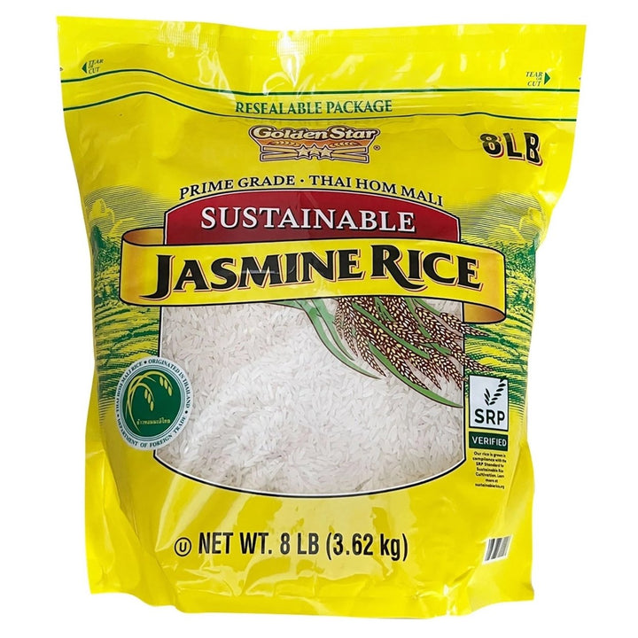 Golden Star Prime Grade Thai Hom Mali Sustainable Jasmine Rice (8 Pounds) Image 1