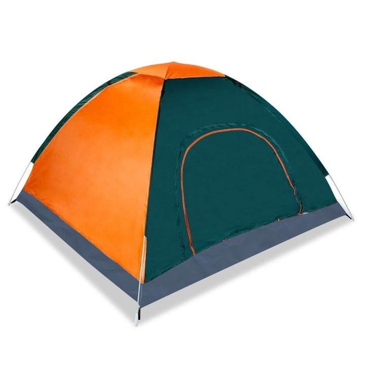 4 Persons Camping Waterproof Tent Pop Up Tent Instant Setup Tent with 2 Mosquito Net Doors Carrying Bag Folding 4 Image 1