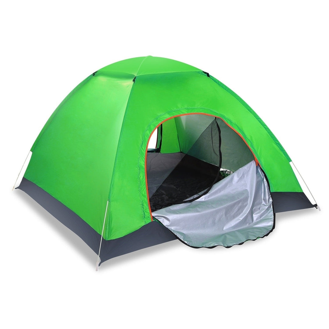 4 Persons Camping Waterproof Tent Pop Up Tent Instant Setup Tent with 2 Mosquito Net Doors Carrying Bag Folding 4 Image 4