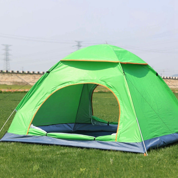 4 Persons Camping Waterproof Tent Pop Up Tent Instant Setup Tent with 2 Mosquito Net Doors Carrying Bag Folding 4 Image 8