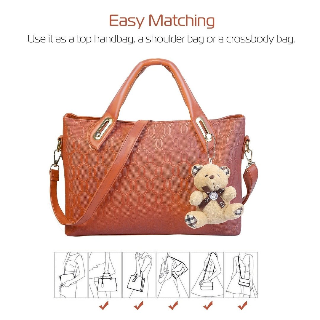 1Set 4Pcs Women Leather Handbag Lady Shoulder Bags Tote Satchel Purse Card Holder Image 7