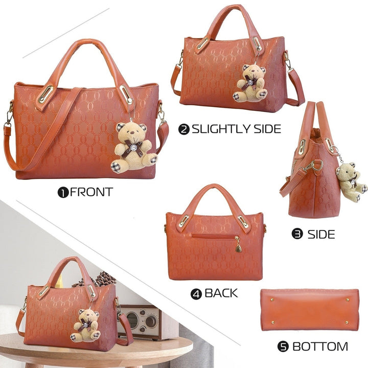 1Set 4Pcs Women Leather Handbag Lady Shoulder Bags Tote Satchel Purse Card Holder Image 11