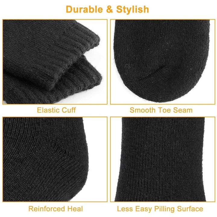 3 Pairs Men Warm Wool Socks Soft Cozy Winter Thermal Socks For Men Thick Heat-Trapping Moisture Wicking Socks Image 8