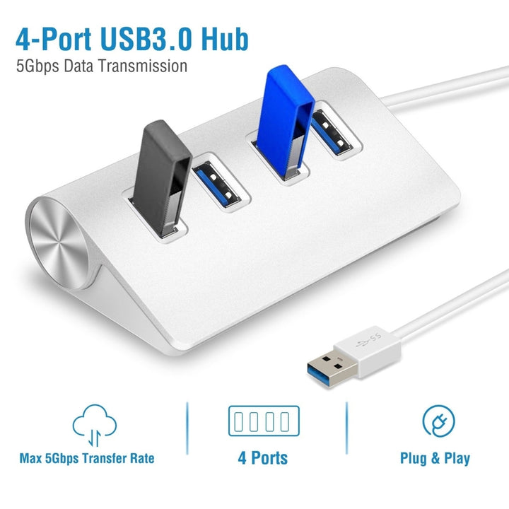 4 Ports USB3.0 Hub 5Gbps USB3.0 Aluminum Expansion Hub Splitter File Video Date Reader Transmission Image 2