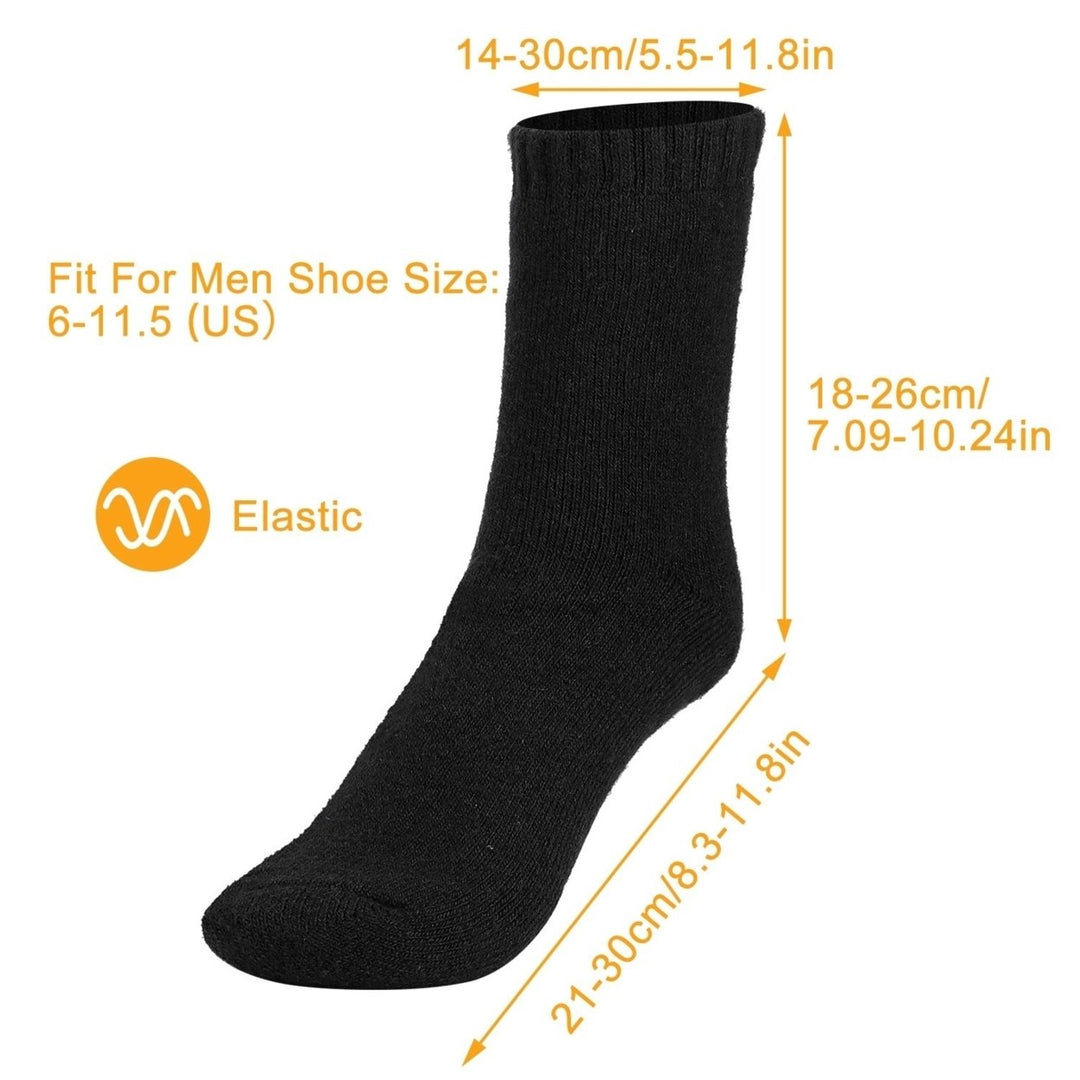 3 Pairs Men Warm Wool Socks Soft Cozy Winter Thermal Socks For Men Thick Heat-Trapping Moisture Wicking Socks Image 10