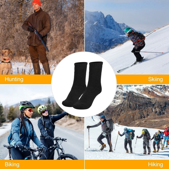 3 Pairs Men Warm Wool Socks Soft Cozy Winter Thermal Socks For Men Thick Heat-Trapping Moisture Wicking Socks Image 11