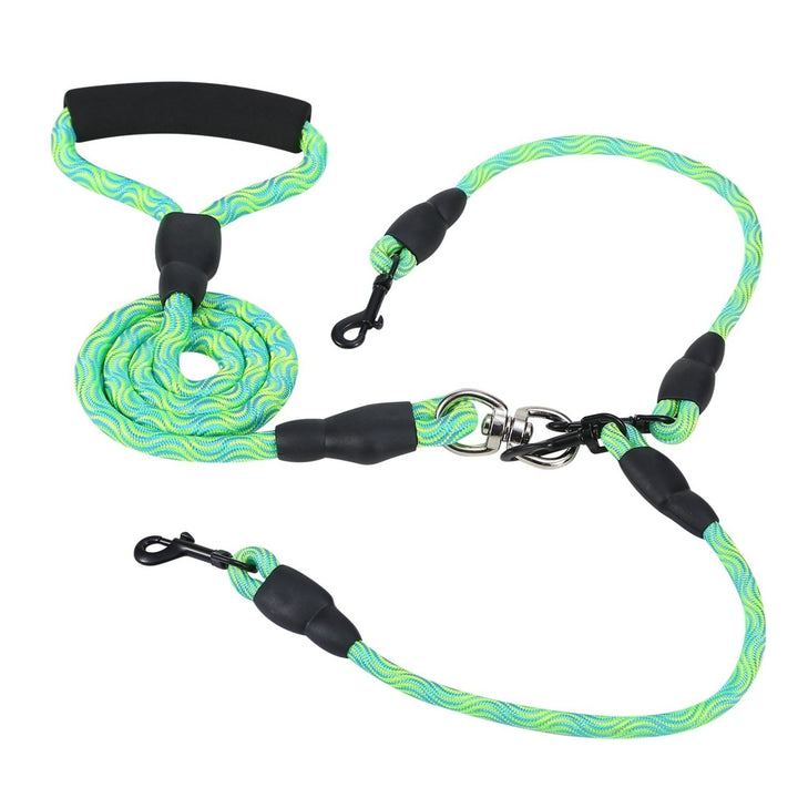 Double Dogs Leash No-Tangle Dogs Lead Reflective Dogs Walking Leash with Swivel Coupler Padded Handle Image 3