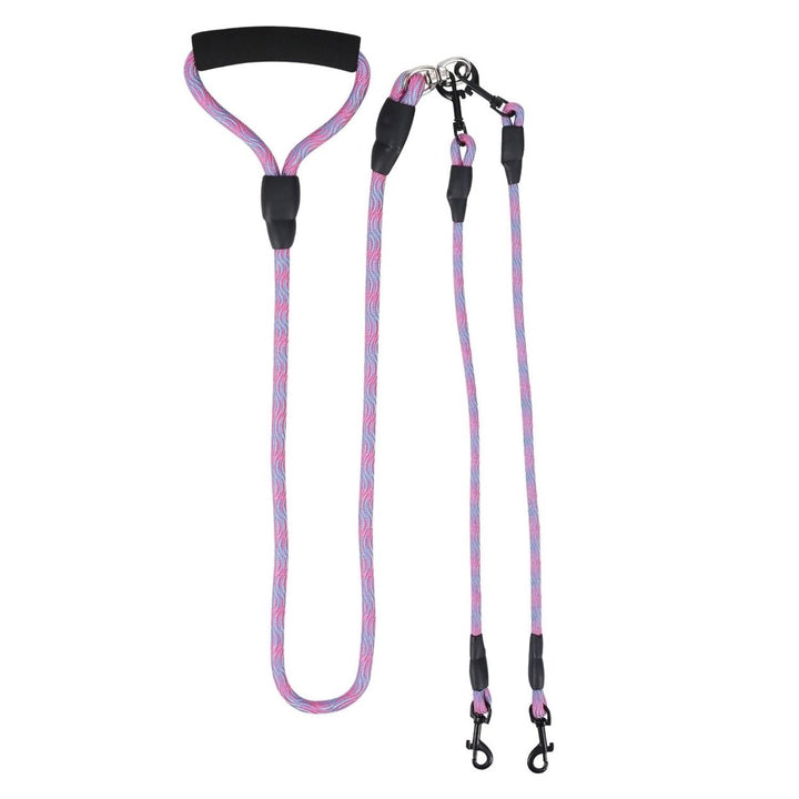 Double Dogs Leash No-Tangle Dogs Lead Reflective Dogs Walking Leash with Swivel Coupler Padded Handle Image 7