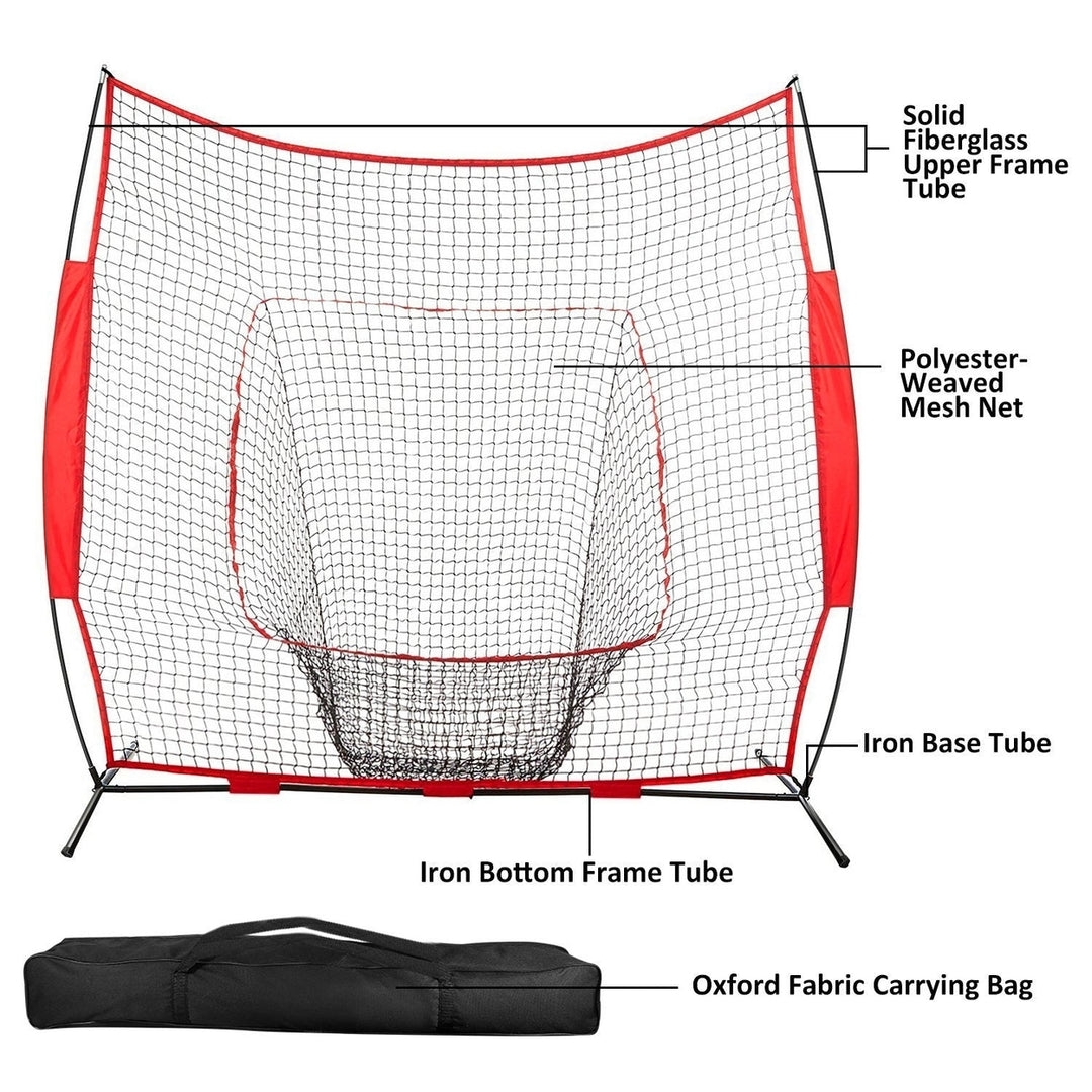 7x7ft Baseball Softball Teeball Practice Net Batting Hitting Pitching Training Net Image 2